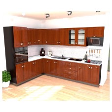 Bucatarie Zebra wenge / Fronturi MDF cedru mustata - Varianta 4